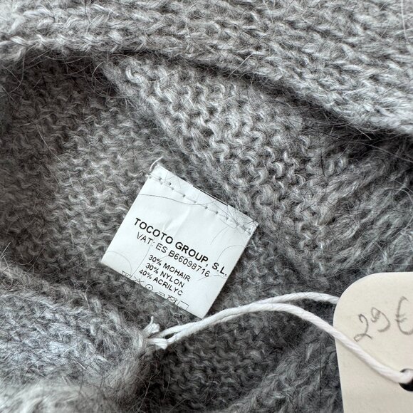 TOCOTO VINTAGE - KNITTED HEADBAND - GREY - 30% MOHAIR - 20" = 3-6Y - NWT - Picture 3 of 4